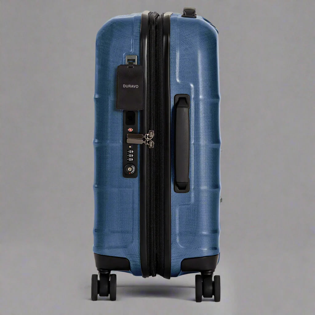 Jetsetter Blue Travel Set — Expandable Carry-On Luggage with Venture Full Backpack