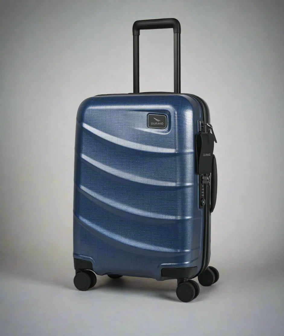 Jetsetter Blue Travel Set — Expandable Carry-On Luggage with Venture Full Backpack