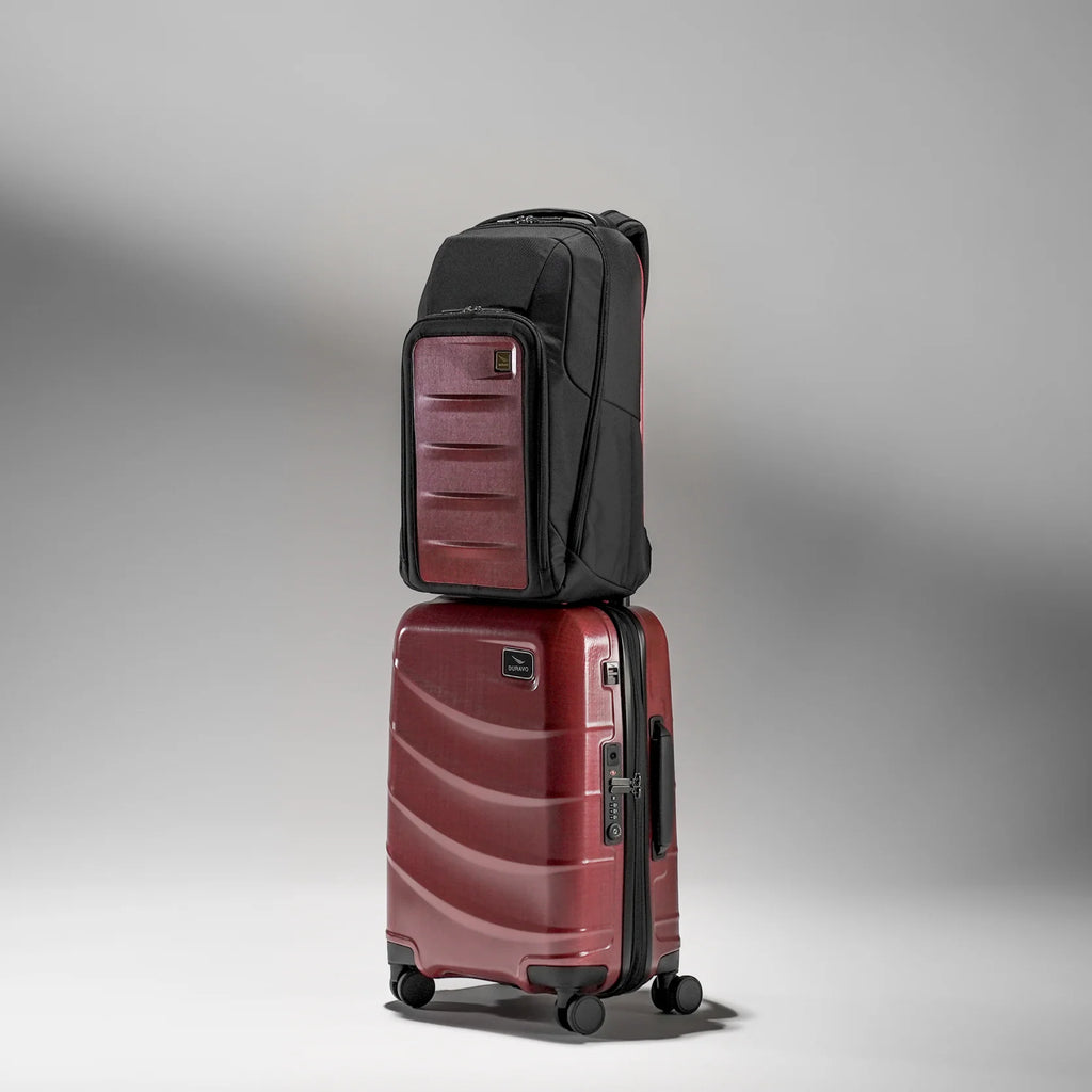 Adventurer Red Travel Set — Expandable Carry-On Luggage with Venture Slim Backpack