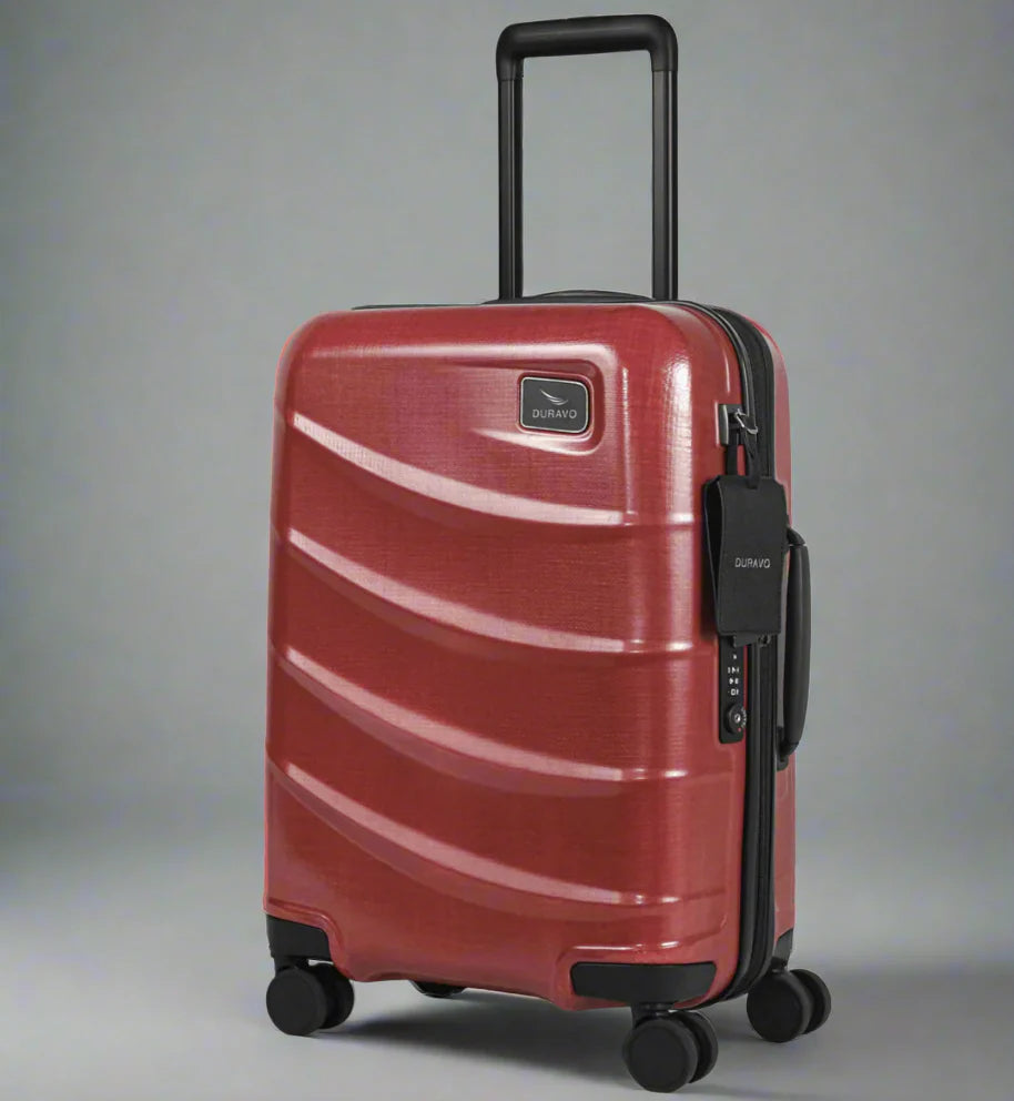 Adventurer Red Travel Set — Expandable Carry-On Luggage with Venture Slim Backpack